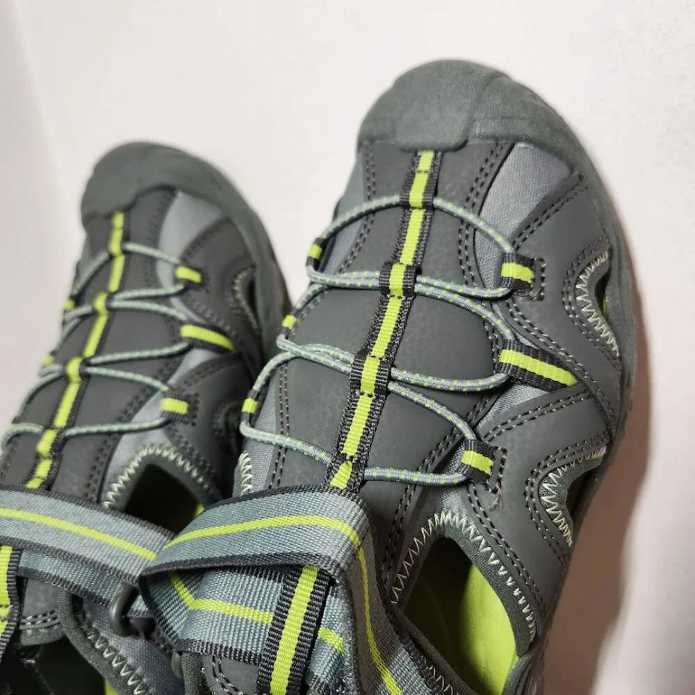 Merrell Unisex Child Hydro 2 Sandals Water Shoes Velcro Size 6 Green Gray